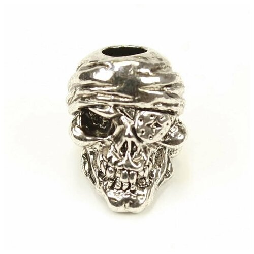 Schmuckatelli One-Eyed Jack Skull Antique Rhodium