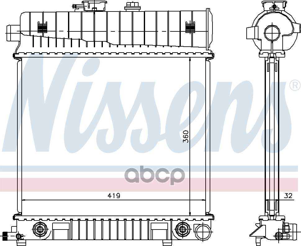 Ns62708a_радиатор Системы Охлаждения! Без Ac Mb W202/W210 1.8-2.3 93-00 Nissens арт. 62708A