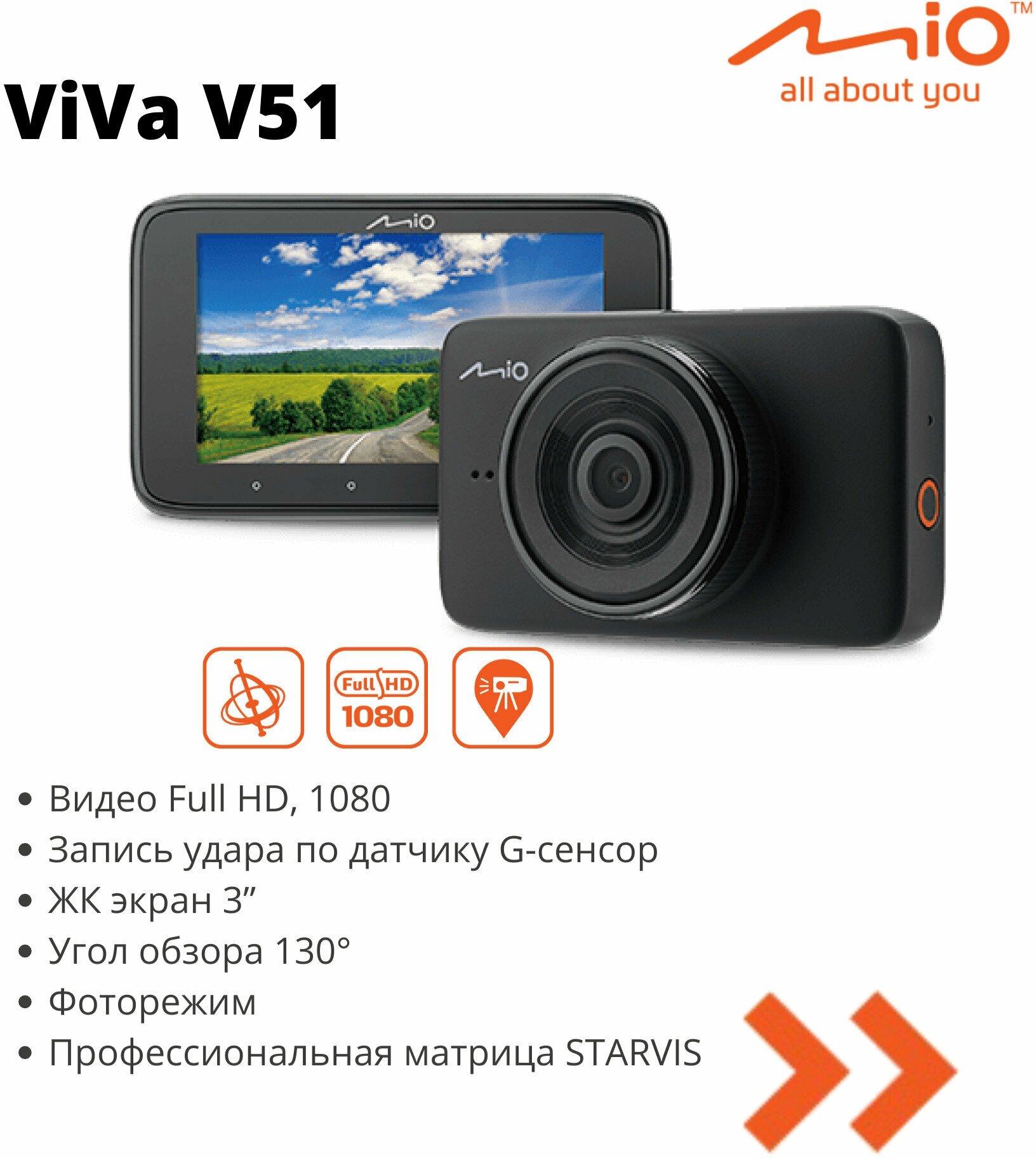 Видеорегистратор MIO ViVa V51 [442n67600008] - фото №3