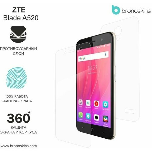 Защитная пленка для ZTE Blade A520 (Глянцевая, Защита задней панели) защитная пленка для zte blade v30 vita глянцевая защита задней панели