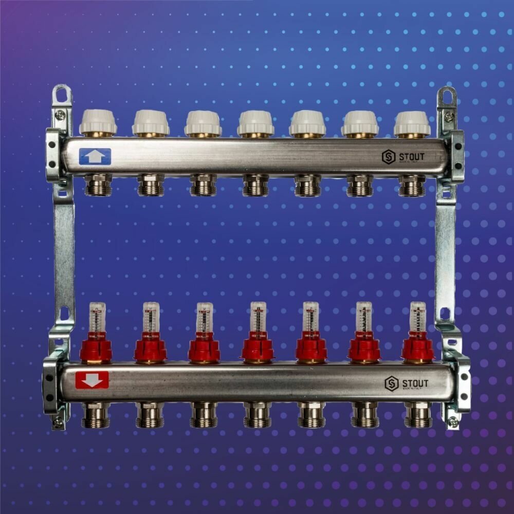 Коллектор с расходомерами STOUT - фото №8