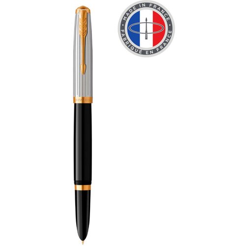 набор parker jotter core fk61 2093258 stainless steel ручка перьевая ручка шариковая подар кор Ручка перьевая Parker 51 Premium (CW2169030) Black St. Steel/GT F сталь нержавеющая подар. кор.