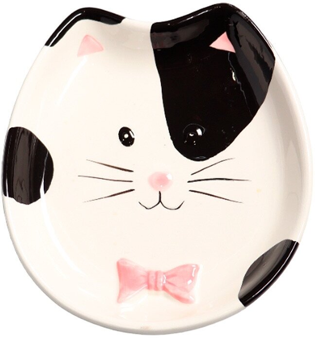 Миска Mr.Kranch керамическая для кошек "Мордочка кошки черно-белая" 130 мл Mr. Kranch 2022060210715 - фотография № 1