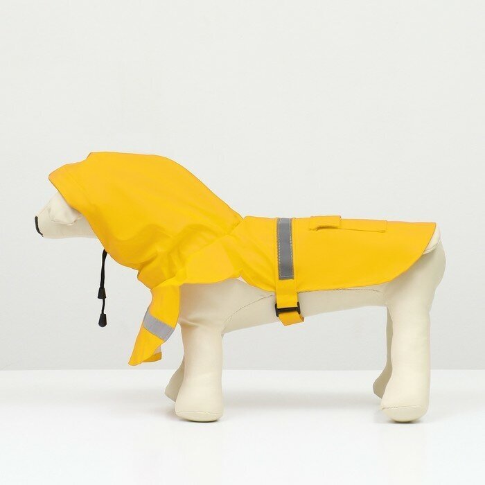 Дождевик для собак, размер М (ДС 25-30, ОГ 33-35, ОШ 21-25 см), жёлтый - фотография № 12