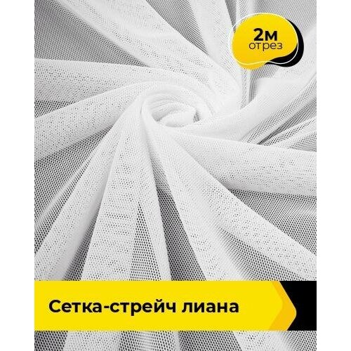 Ткань для шитья и рукоделия Сетка-стрейч Лиана 2 м * 150 см, белый 002 ткань для шитья и рукоделия сетка стрейч лиана 2 м 150 см серый 017