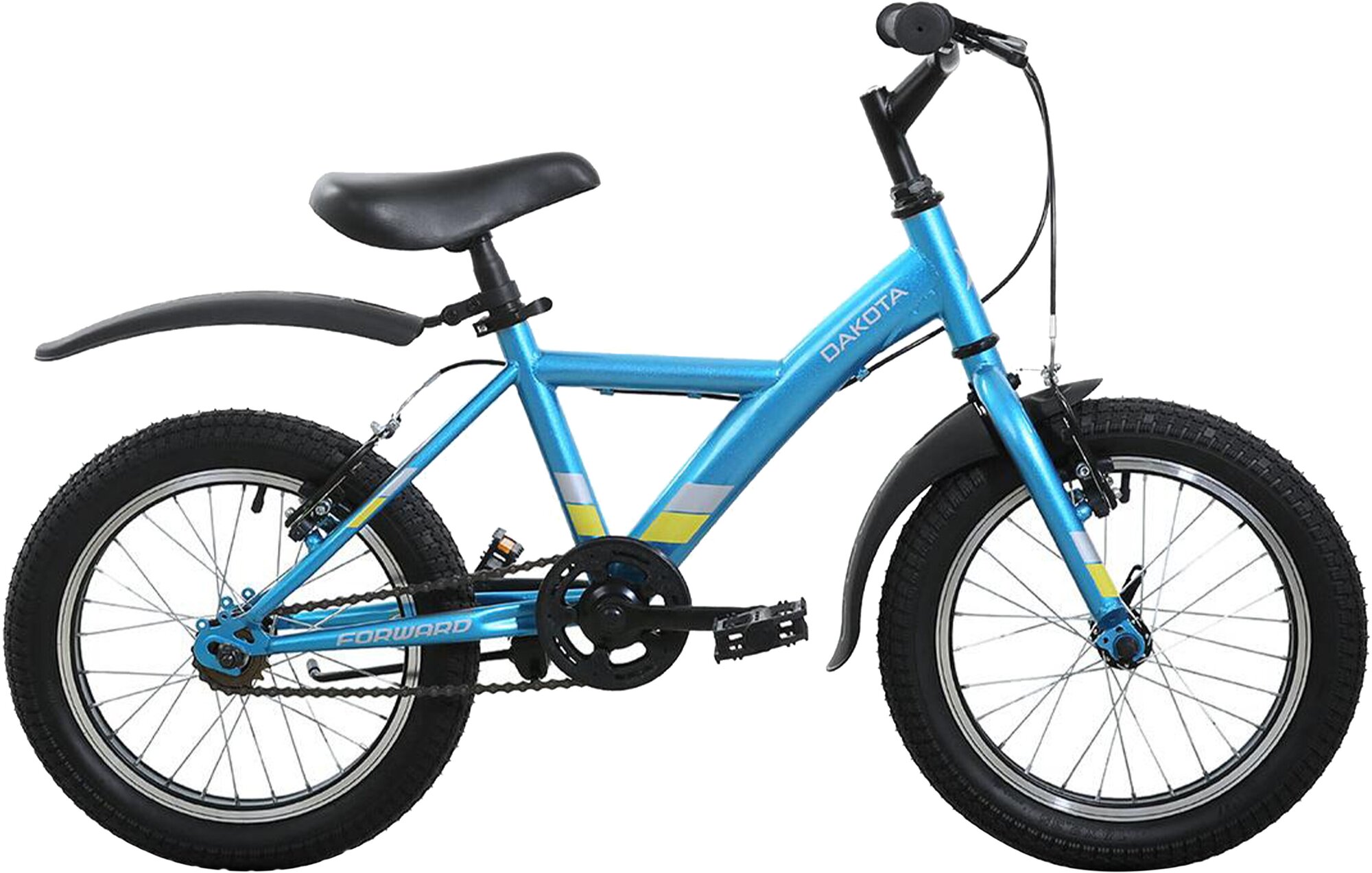 Forward Детский велосипед DAKOTA 16 (16" 1 ск. рост. 10.5") 2022, голубой/желтый, RBK22FW16579