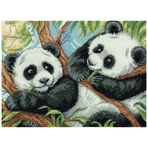 фото Набор для вышивания panna "панды", арт. j-7067 (ж-7067), 24x18 см