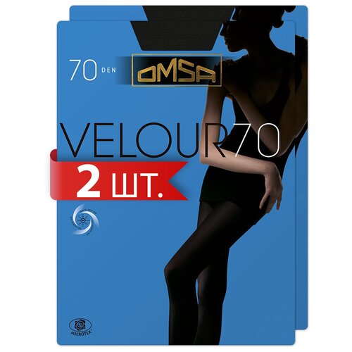 Колготки  Omsa Velour, 70 den, 2 шт., черный