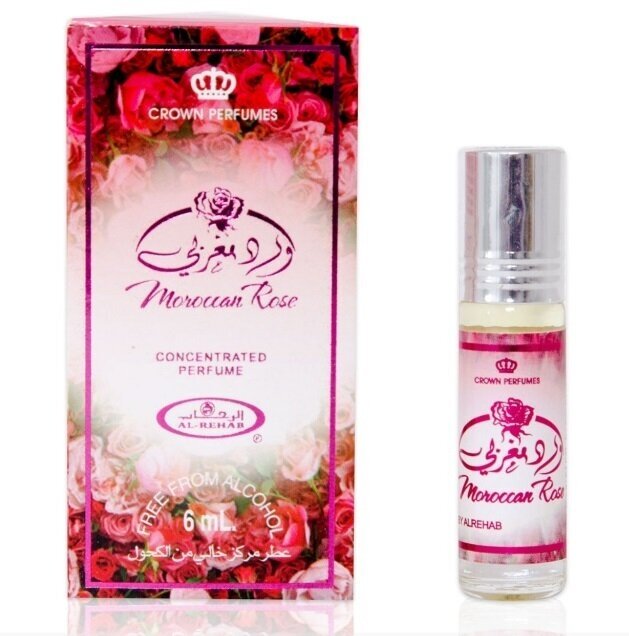 Духи масляные арабские женские Moroccan Rose Al Rehab 6 мл.