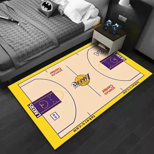 Ковер NBA Los Angeles Lakers клубный паркет безворсовый 50x60см.