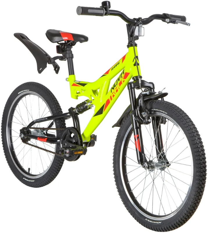 Велосипед детский NOVATRACK 20"20SS1V. SHARK. GN20 зеленый, сталь, 1-скор, Falcon