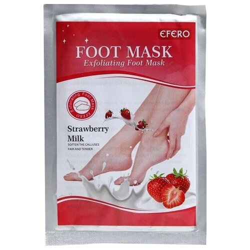 EFERO Маска-носки для ног Exfoliating foot mask Strawberry, 55 г, 1 уп.