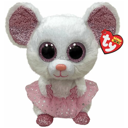 Мягкая игрушка TY Мышка Туту, белая, 25 см 36488 игрушка мягкая ty inc beanie boo s обезьянка grapes 25 см 37045