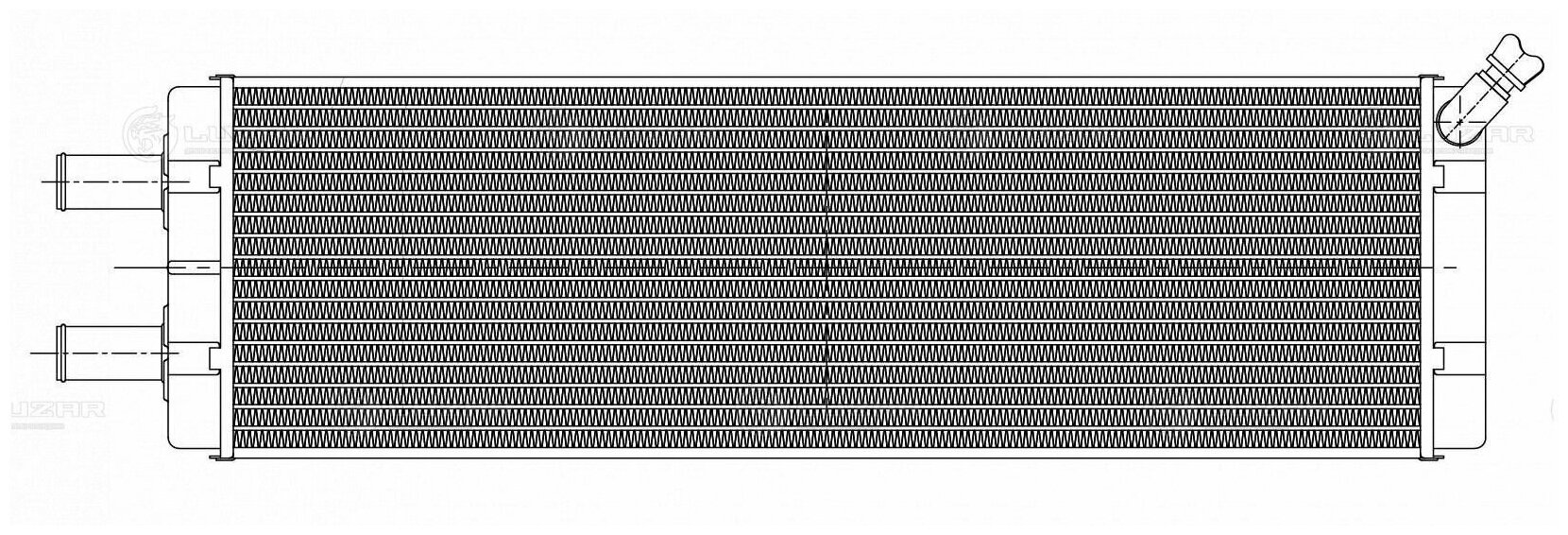 Радиатор отопителя (фронтального) для автомобилей МАЗ 103/105 (07-) (алюминиевый с краном) LRh 1203 LUZAR