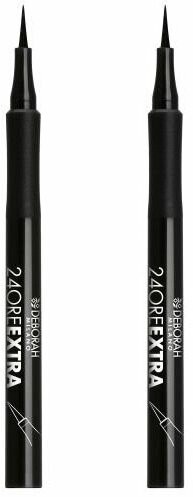 Подводка для век, Deborah Milano, 24Ore Extra Eyeliner Pen, тон черный, 1.5 г, 2 шт