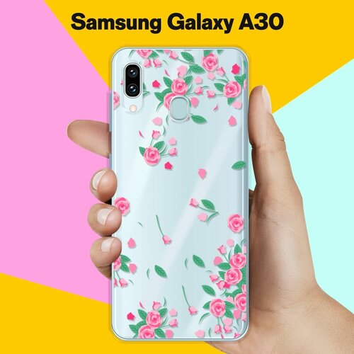 Силиконовый чехол Розочки на Samsung Galaxy A30 силиконовый чехол горы на samsung galaxy a30