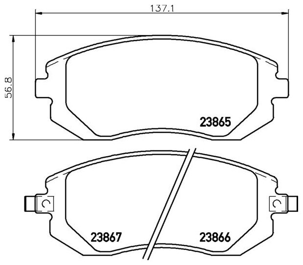 Колодки тормозные дисковые перед (PF-7460) Nisshinbo NP7001