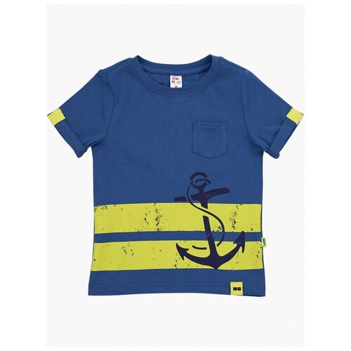 фото Футболка для мальчиков mini maxi, модель 3109, цвет синий, размер 122