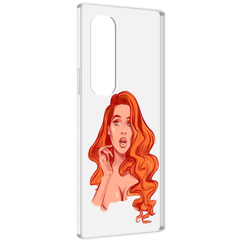 Чехол MyPads рыжая-девушка-модельной-внешности женский для Samsung Galaxy Z Fold 4 (SM-F936) задняя-панель-накладка-бампер