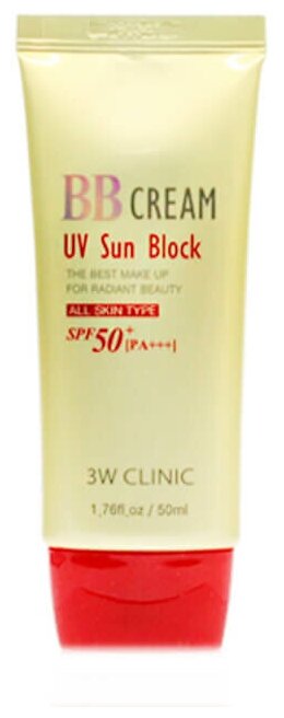 3W Clinic Солнцезащитный BB крем BB Cream UV Sun Block, 50 мл.
