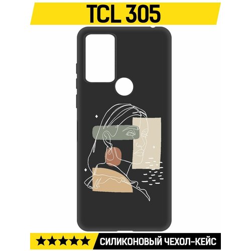 Чехол-накладка Krutoff Soft Case Уверенность для TCL 305 черный чехол накладка krutoff soft case шторм для tcl 305 черный
