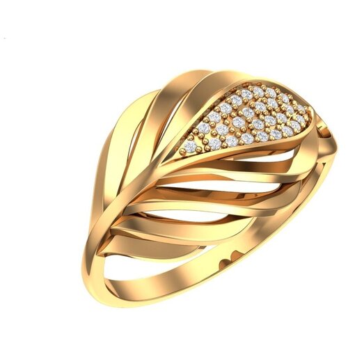 фото Pokrovsky золотое кольцо с бесцветными фианитами 1100968-00770, размер 20