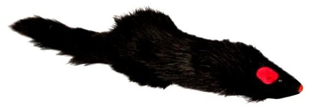 Игрушка Триол для кошек Черная мышь натуральным мехом 14 см - фотография № 2