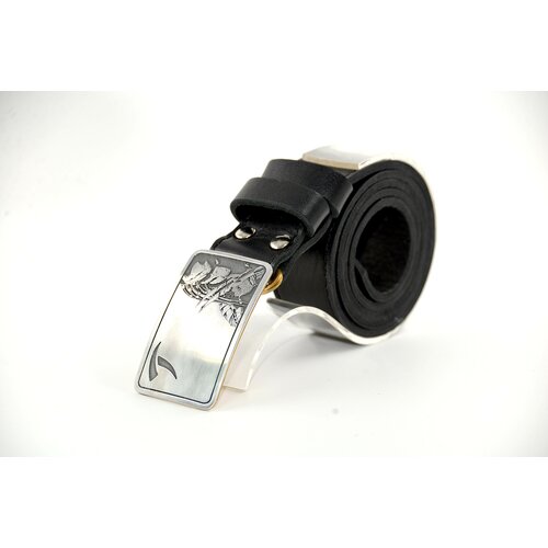 фото Ремень натуральная кожа, металл, для мужчин, размер 88/102, длина 118 см., черный ремень мужской