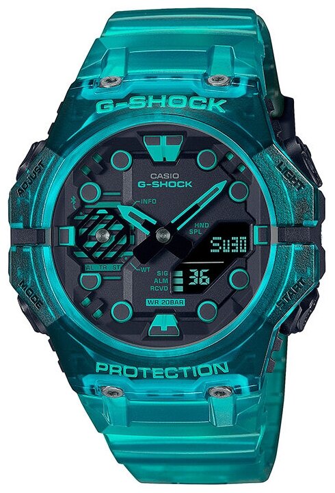 Наручные часы CASIO G-Shock, бирюзовый, черный