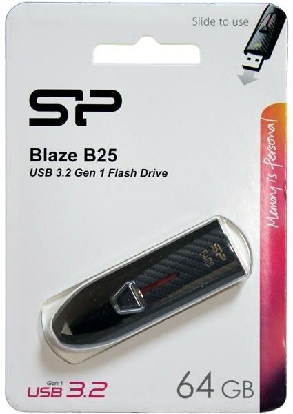 Флешка USB SILICON POWER Blaze B25 16Гб, USB3.0, черный [sp016gbuf3b25v1k] - фото №7