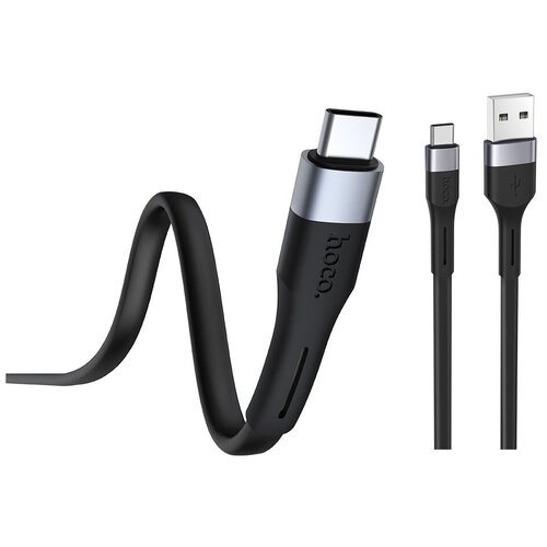 USB Кабель Type-C, HOCO, X34, черный кабель usb apple 8 pin hoco x34 surpass 1 0м плоский 2 4a силикон цвет красный