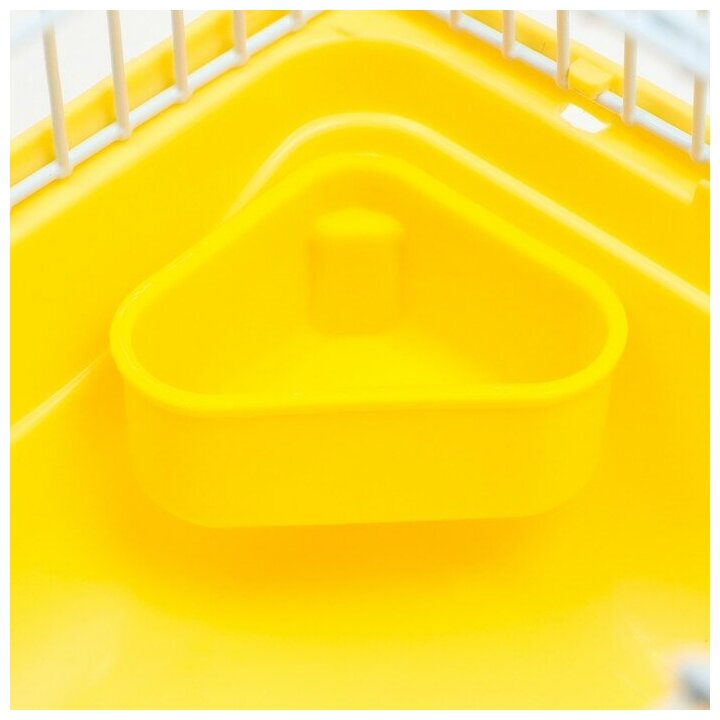 Клетка для грызунов "Пижон", 31 х 24 х 17 см, жёлтая - фотография № 6