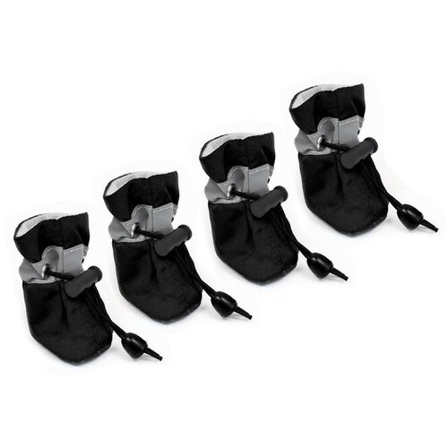 Ботинки для собак "Уют" с утяжкой, набор 4 шт, размер 2 ( 4 х 3 см), чёрные