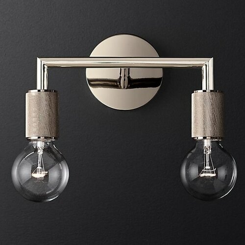 Бра Rh Utilitaire Double Sconce Silver 123265-22 44556 9118₽