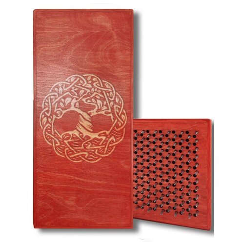 фото Доска садху с динамическими гвоздями, дерево - 3 шаг 10мм красная goodwood