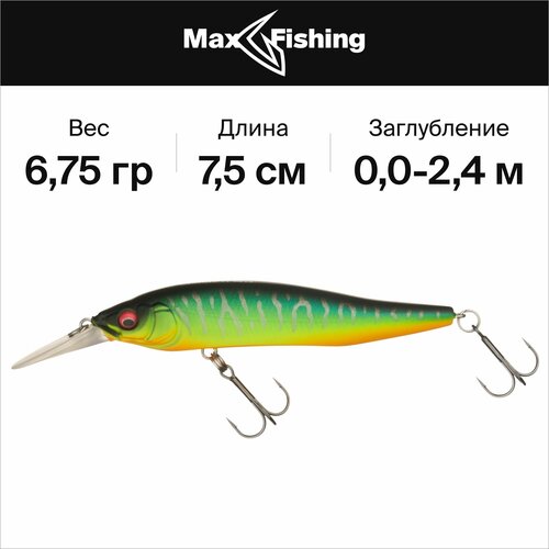 фото Воблер для рыбалки megabass x-nanahan +1 #mat tiger 6,75 гр / сделано в японии