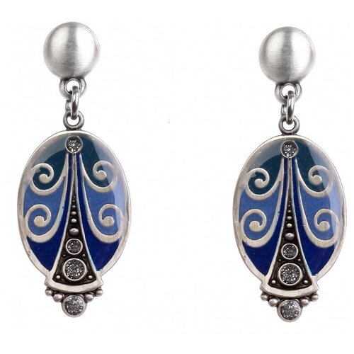 Серьги с подвесками Clara Bijoux, эмаль, серебряный, голубой серьги с подвесками clara bijoux бижутерный сплав эмаль серебряный