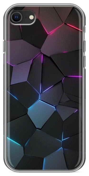 Дизайнерский силиконовый чехол для Айфон 7 / Айфон SE 2020 Геометрия неона