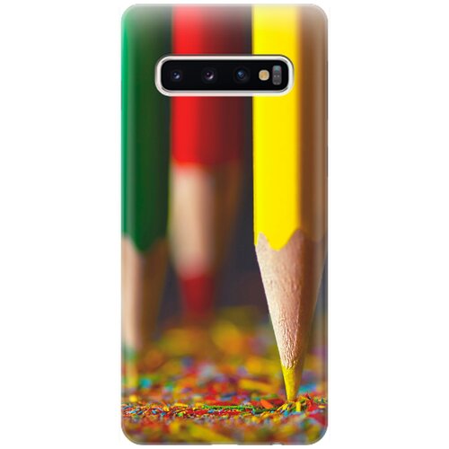 фото Ультратонкий силиконовый чехол-накладка для samsung galaxy s10 с принтом "желтый карандаш" gosso