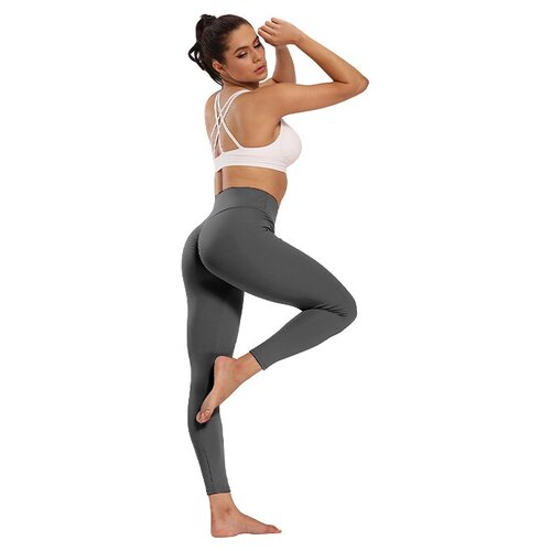 Легинсы спортивные Walkflex, размер 42-44, серый короткие леггинсы с высокой талией женские однотонные штаны для фитнеса повседневные леггинсы спортивные облегающие леггинсы