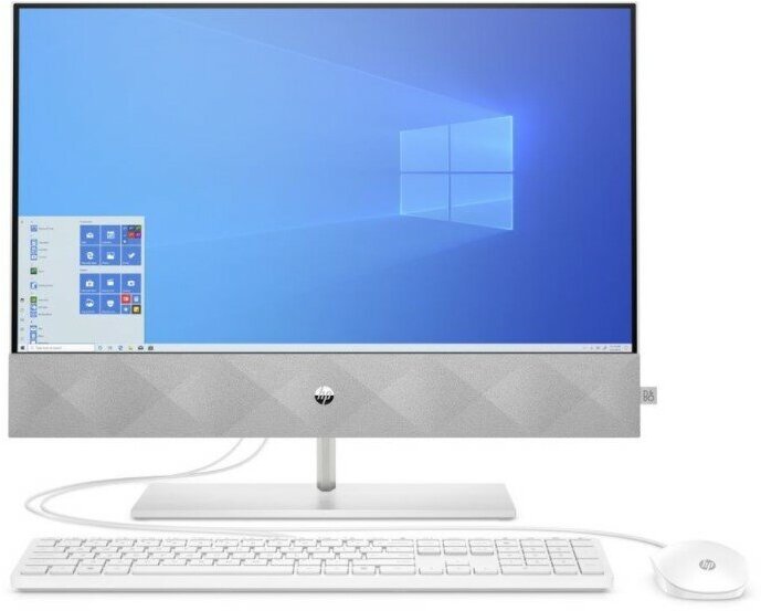 Моноблок HP Pavilion 24-k0013ur AiO 23.8"/i3 10300T/4Gb/256SSD/noDVD/White/W10 + USB KBD, USB MOUSE