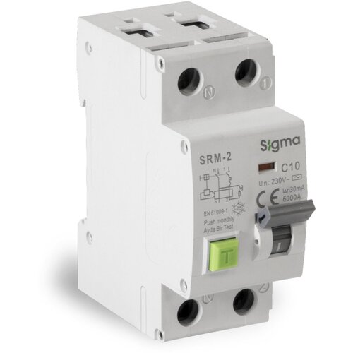 Дифференциальный автомат AC 2P 30mA 6kA 10A SIGMA ELEKTRIK