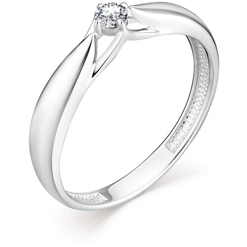 фото Алькор кольцо с 1 бриллиантом из белого золота 12955-200, размер 16.5