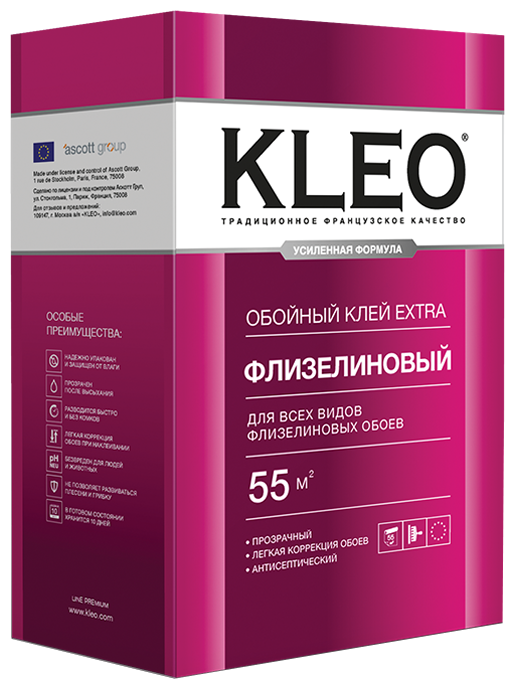 KLEO EXTRA Обойный клей для флизелиновых обоев (сыпучий, 55 м2)