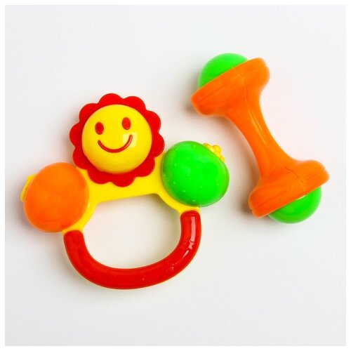 фото Набор погремушек «солнышко», 2 шт., цвет микс крошка я