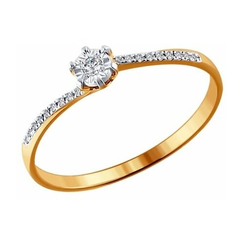 фото Золотое помолвочное кольцо sokolov с бриллиантом 1011408 diamant-online