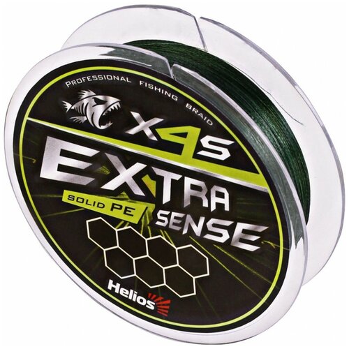 Шнур Extrasense X4S PE Green 92m 3.5/56LB 0.32mm (HS-ES-X4S-3.5/56LB) Helios