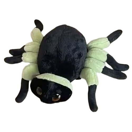 Мягкая игрушка плюшевый паук Тарантул зелено-черный 40 см