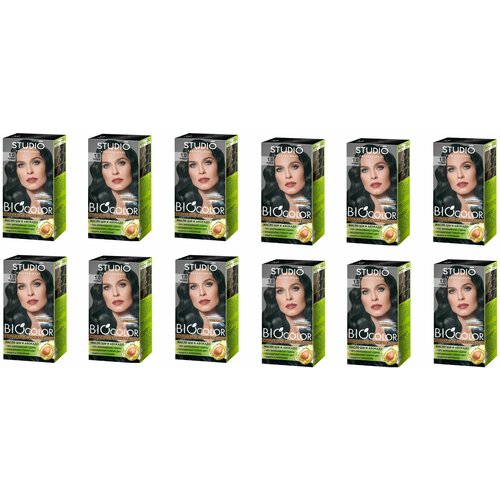 Крем-краска для волос Studio (Студио) Professional BIOcolor, тон 1.0 - Черный х 12шт