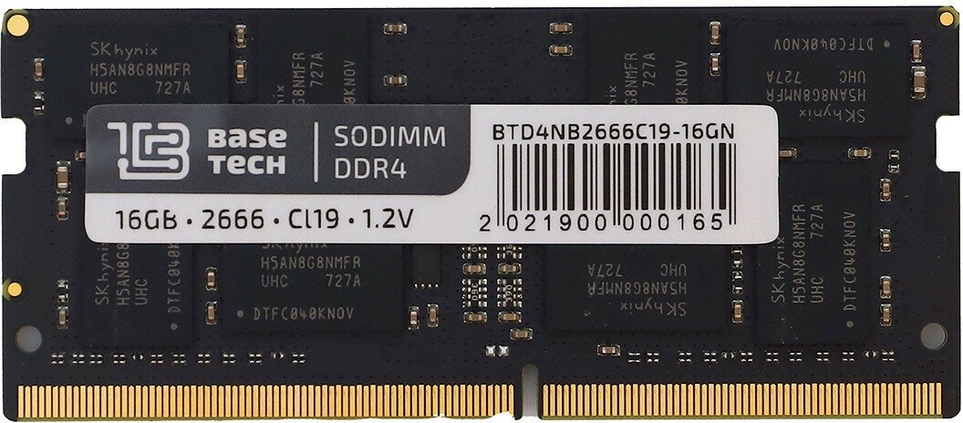 Память DDR4 SODIMM 16Gb 2666MHz BaseTech (BTD4NB2666C19-16GN)